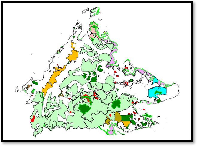 Map of remaining rainforest in Sabah